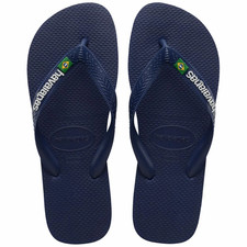 Havaianas Brazil Logo Navy Flip Flop Sandal Women sizes 35/36-41/42