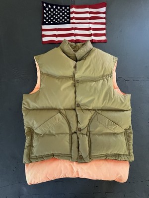 Vtg COMFY Goose Down Vest Men s Tag Sz M/L Mock Neck Snap USA