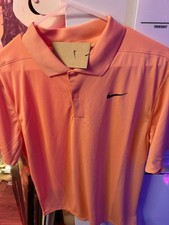 Nike Dri-Fit ADV Tour Textured Polo Golf Shirt Men's Sz Medium Salmon