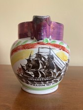 A Mid-Victorian Sunderland Lustre Ware Jug depicting the William the IV