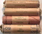 Lot 4 1950 DS Lincoln Cent Uncirculated Rolls Original AntiTarnish 53 D Penny 1C