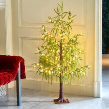 4FT Lighted Norfolk Pine Christmas Tree with 180 LED Fairy Lights