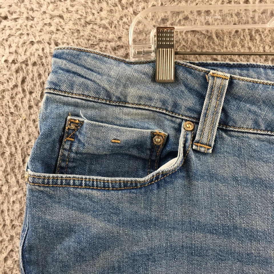 Pantalones de mezclilla Seven7 Marilyn Boyfriend para mujer 18 W azul mezcla de algodón tiro alto cremallera mosca Foto 3 de 4