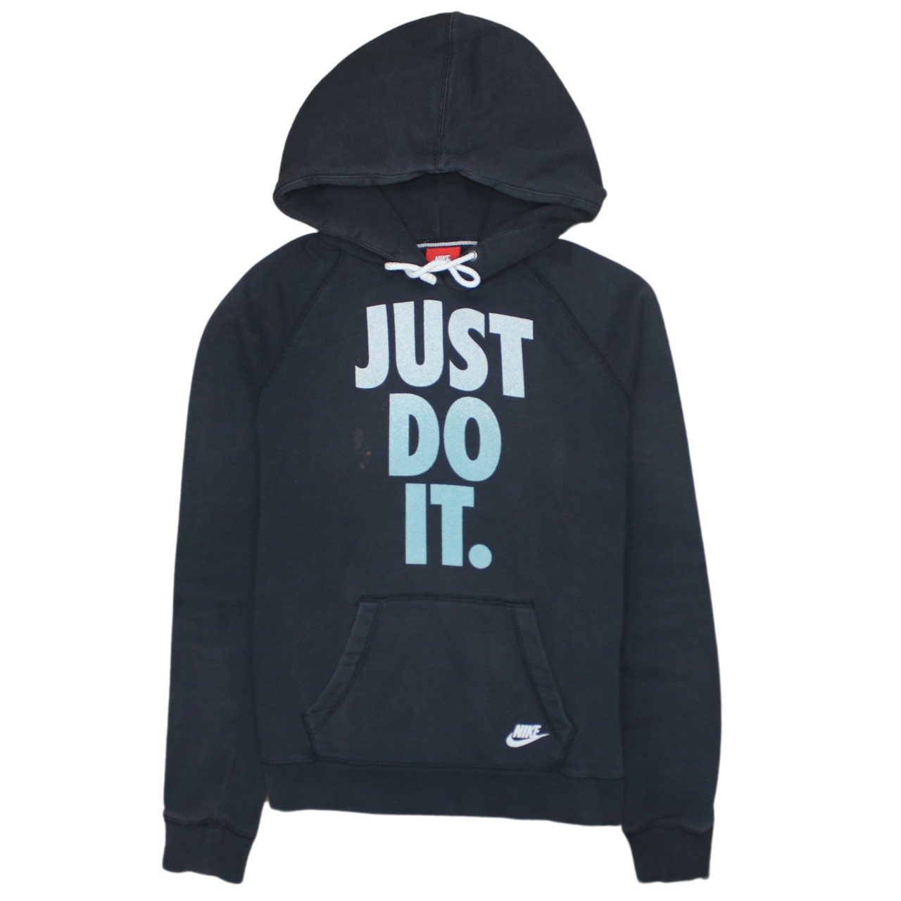 Nike Mens Hoodie Black Just Do It Graphic Fleece Hooded Kangaroo Pocket Logo M