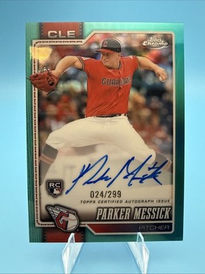 2026 Topps Chrome Parker Messick Teal Refractor On Card Auto /299 Guardians RC