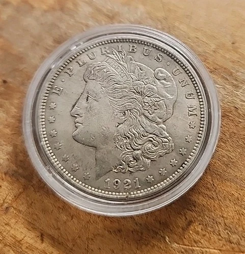 USA 1921 Morgan Dollar Coin 90% Silver $1 Last Year Philadelphia Very Fine