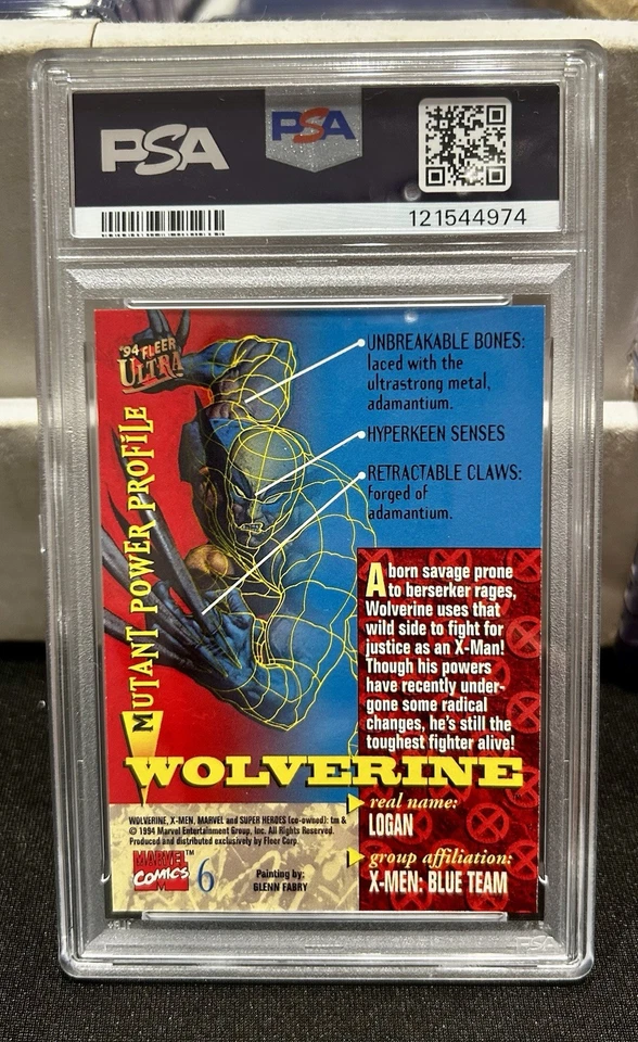 1994 Fleer Ultra Marvel X-Men Super Heroes Wolverine #6 PSA 9 MINT 🔥 - Image 2 of 2