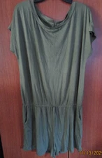 New Anrabess Green One piece Romper Sz 2XL Rayon Poly Spandex Bust 52 Length 38