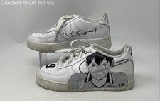 Nike Boys Air Force 1 Low White Haikyuu Hand Painted Sneaker Shoes Size 6Y