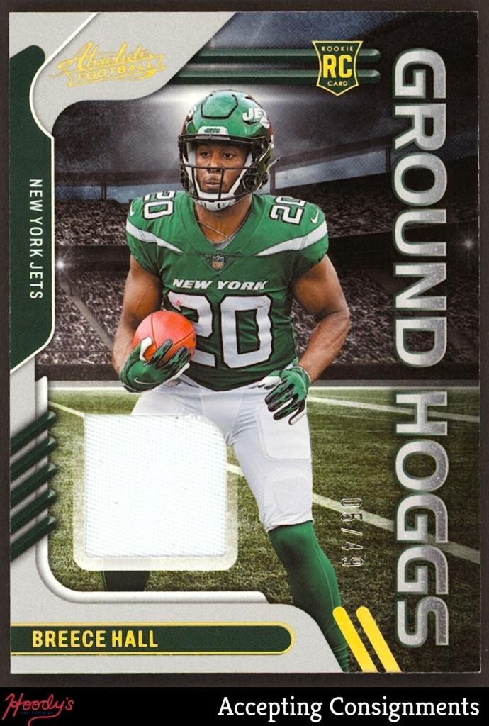 Breece Hall Panini Absolute Ground Hoggs Materials #GH26 Gold