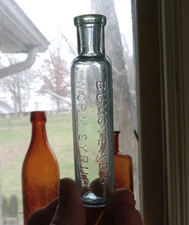 1880s BUMSTEADS WORM SYRUP VERTICAL EMB PARAS...