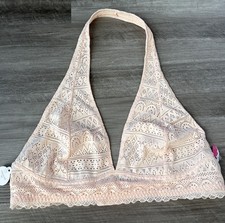 Xhilaration Peach Bralette Size XL Halter Lace NWT Bra