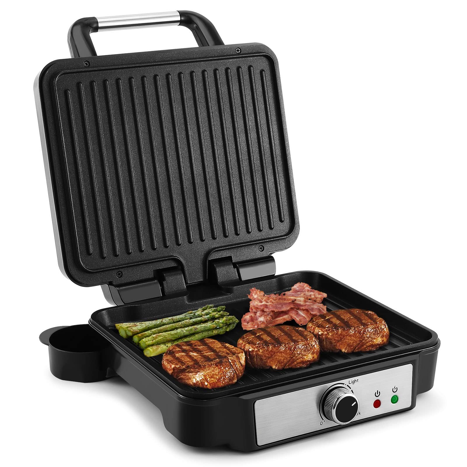 Piastra Elettrica 1800W Tostapane e Bistecchiera Professionale Carne