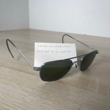 Vintage Randolph Engineering 6 1/2 Aviator Sunglasses Matte Chrome FRAMES ONLY