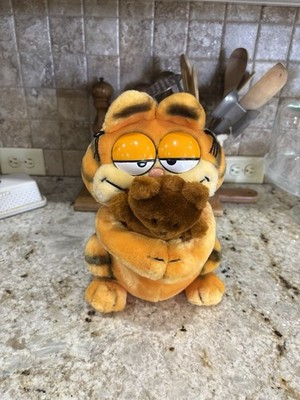 RARE Vintage 80's Dakin GARFIELD Hugging POOKY Bear Large 12