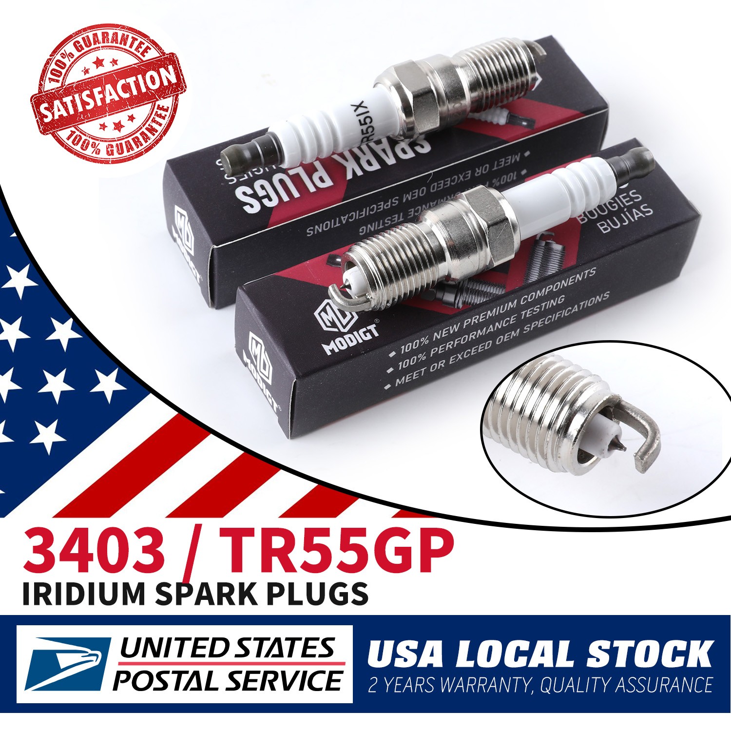 For NGK 3403/TR55GP 8Pcs Iridium Spark Plugs For Buick Lincoln Jaguar Cadillac