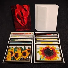 Photo Notecards Handmade Sunflowers Flowers Nature set of 10 Blank Inside Thank