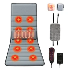 iMounTEK Full Body Electric Massage Mat w/ Heat Vibration Inflatable Head Pillow