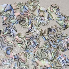 Thin Celluloid Guitar Picks Pack of 24 Faux Abalone White Tiger 0.46mm