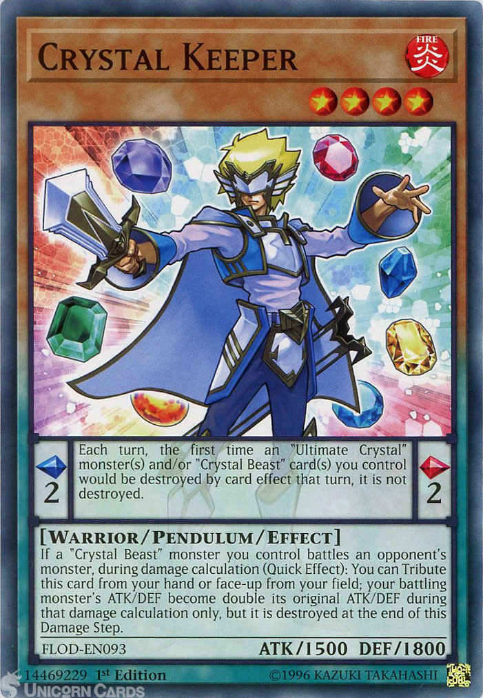 FLOD-EN093 Crystal Keeper Common 1st Edition Mint YuGiOh Card