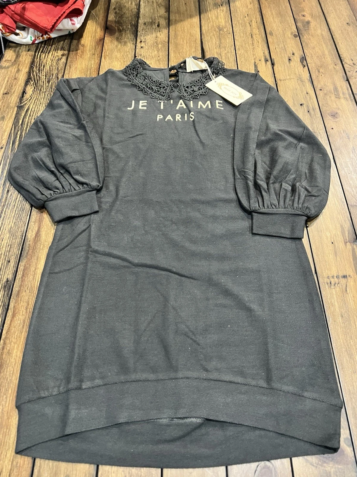 nwt joyfolie girls dress grey paris je t aime boutique clothing size 8