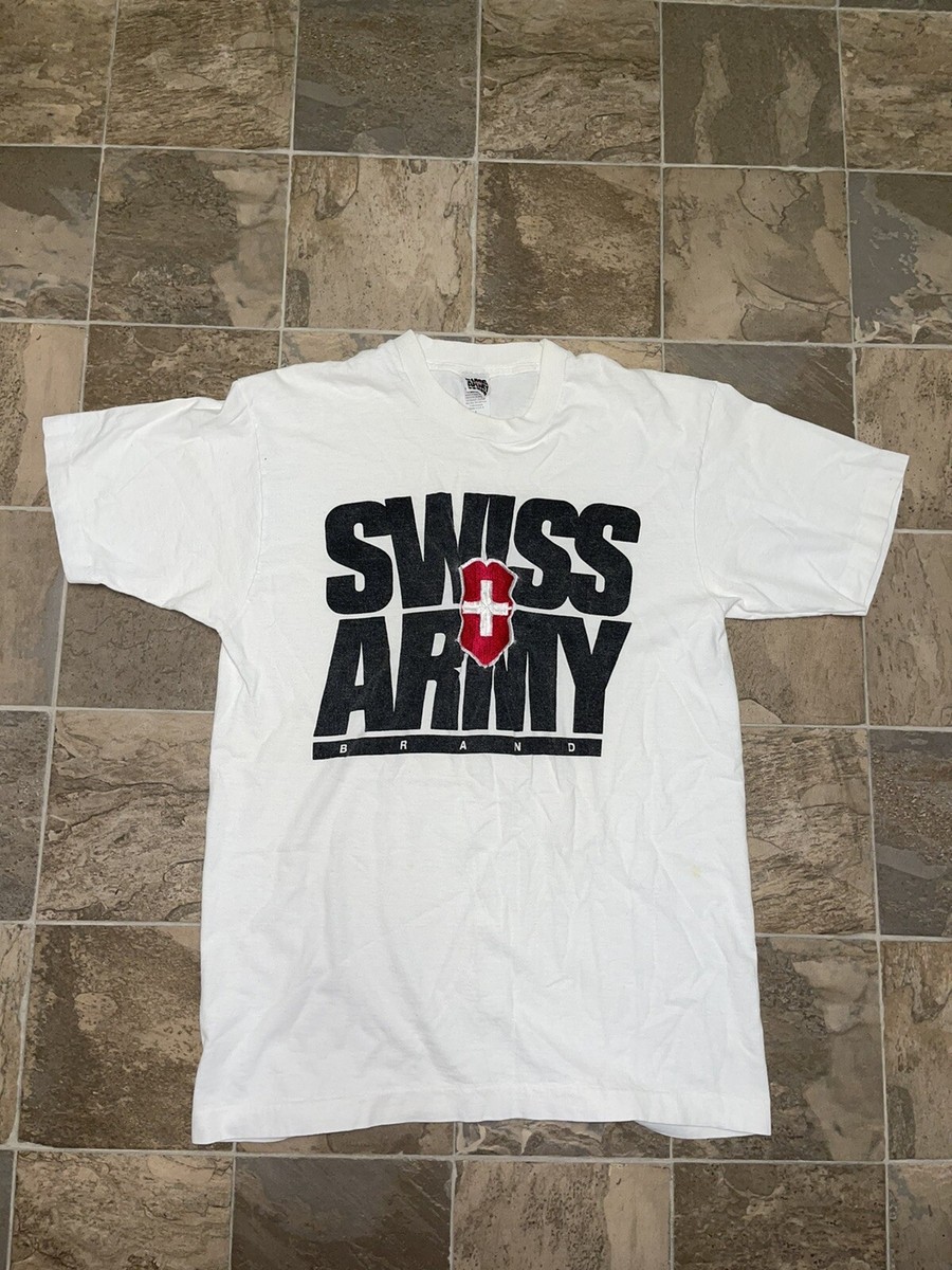 Vintage Single Stitch Swiss Army Brand Logo Shirt Large Made In