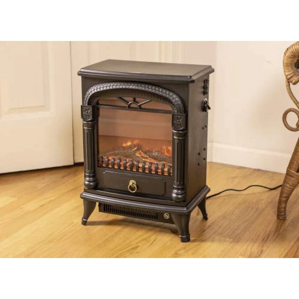 Comfort Zone Fireplace Stove Heater Electric 1500W 3D Flame Portable CZFP4  Black 75877125972 | eBay