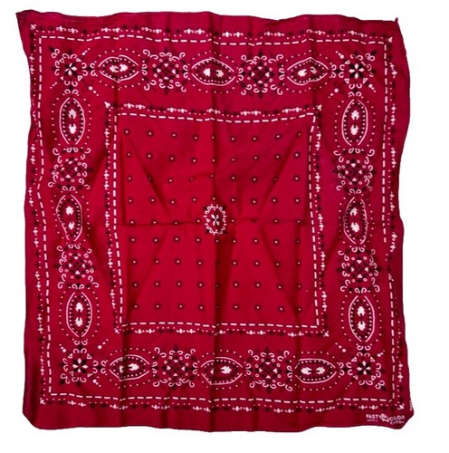 Vintage RN 122070 Cotton Bandana Navy White Boho Hippie Paisley