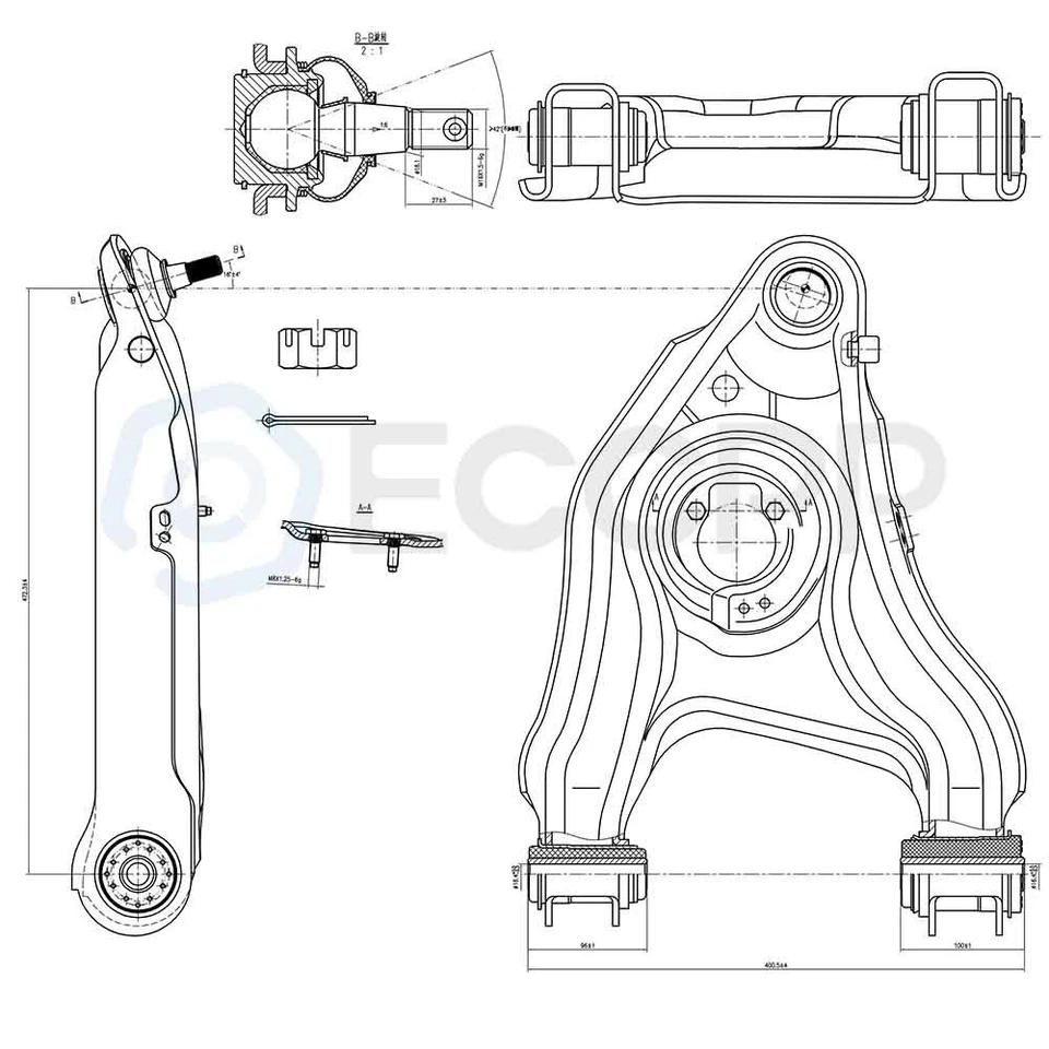 Kit de suspensión de brazos de control inferiores superiores delanteros 2x2 para Ford F-150 F-250 Foto 2 de 4