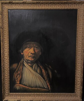 Original Ölgemälde Selbstporträt Frick-Sammlung Rembrandt  Barockrahmen Kopie