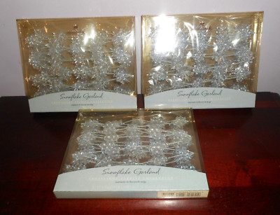Lot of 3 Hallmark Frostlight Faeries Collection 12' Long Snowflake Garland QTY 3