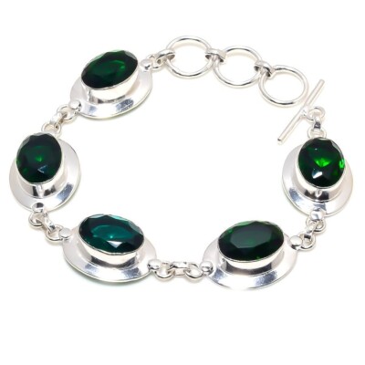 Bracelet Argent 925 Pierre Améthyste – Fabrication Artisanale Inde – Bijou Mixte
