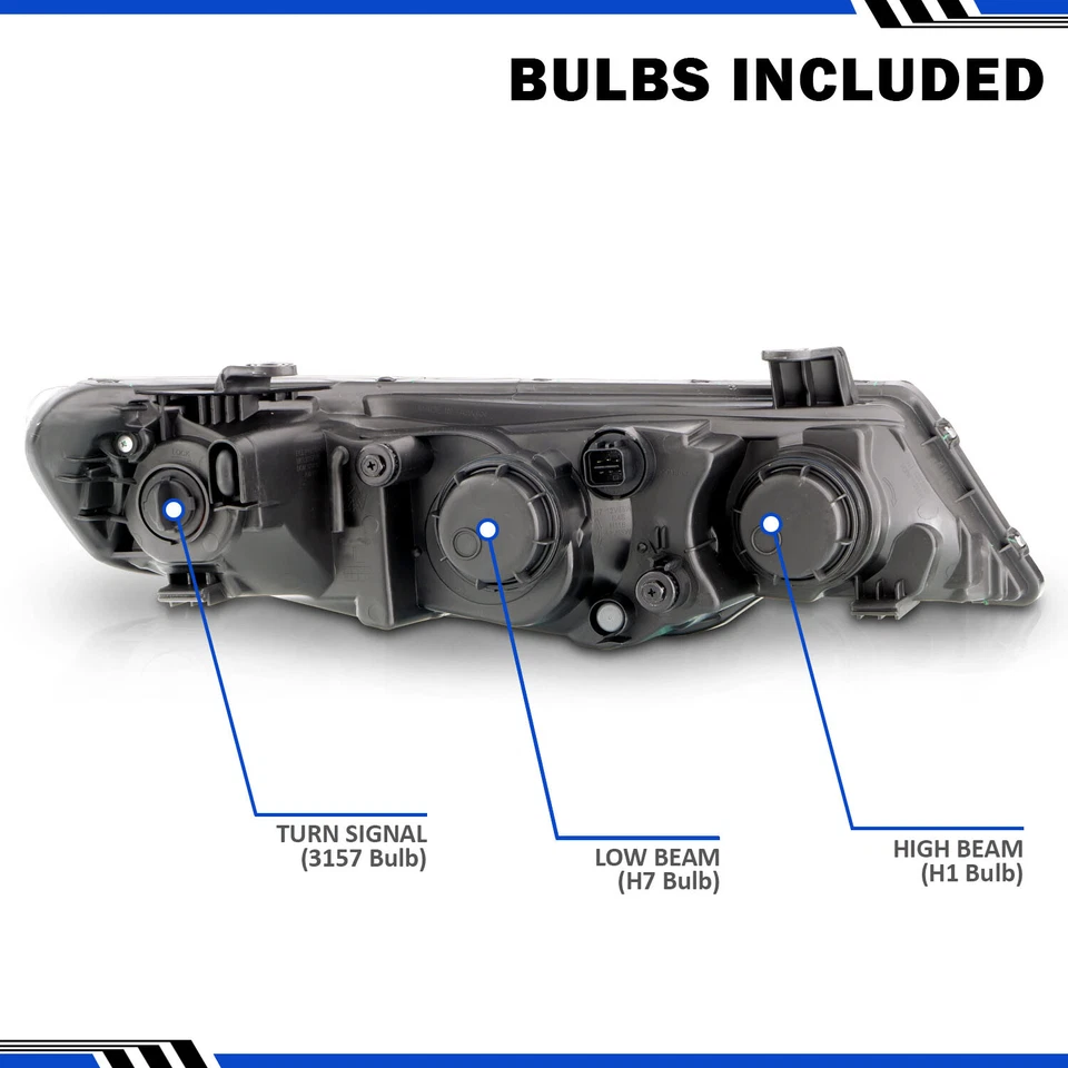 For 2010 2011 2012 2013 Kia Forte LED Halos Bar Black Headlights Left+Right Set - Image 2 of 4