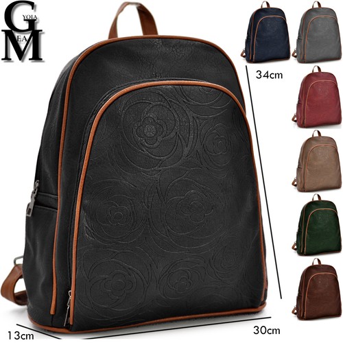 Zaino ricamato fiori rose novità donna originale GM zainetto pelle  passeggio | eBay