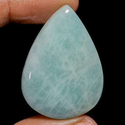 100% Natural Amazonite Pear Shape Cabochon Gemstone 59 Ct. 39X27X6 mm GC-39673