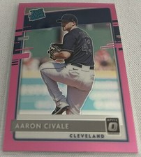 2020 Donruss Optic Baseball Aaron Civale Cleveland Indians Pink Prizm Rookie #88