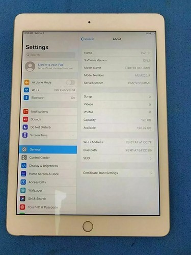 Apple iPad Pro 1st Gen 9.7 in 128GB Wi-Fi Only GOLD Colour Tablet (A1673) - Afbeelding 2 van 12