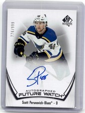 2021-22 SP Authentic Future Watch Autograph Rookie Scott Perunovich RC Auto /999