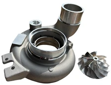 Turbo Cover Housing + Upgrade 67mm 7+7 Billet Wheel fits 04-07 Ram HE351CW HE351