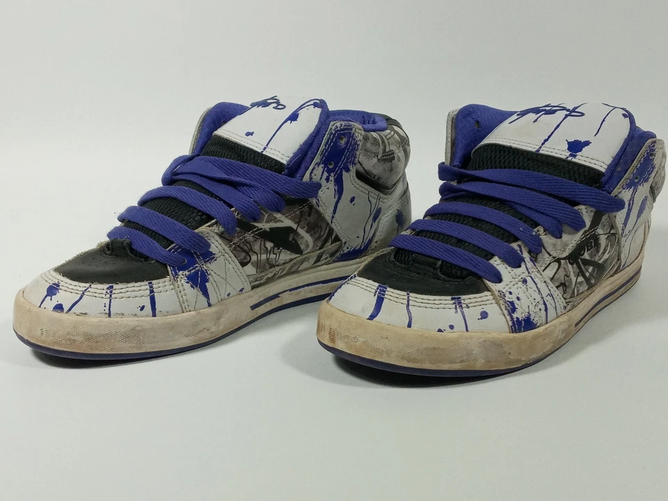 RARO Globe Australia Mace Hi Zapatos de Skate SEKURE D CON/PRP/GRA. Mujer Talla 10 Bueno Foto 3 de 4