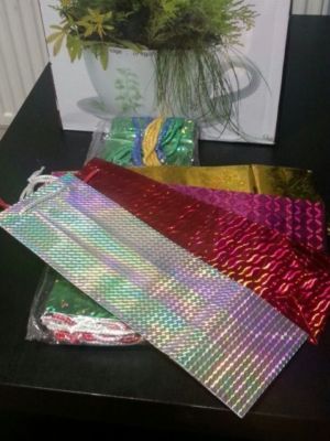 Anlass Weintasche Flasche Geschenktüten holographischer Glanz Papier Farbe Party Geschenk Alle