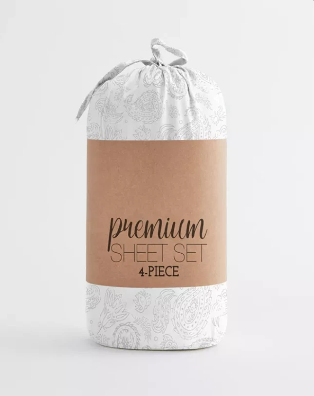 Ienjoy Chic Premium patrón ultra suave 4 piezas Juego de sábanas, gris completo grueso Foto 3 de 4