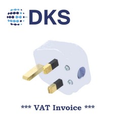 2P+PE UK Standard 5AMP AC Fused Mains 3Pin BS1363 Plug CE Rewirable White 002334