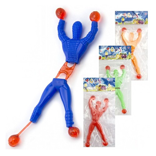 2 x Wall Window Crawler Climber Spider Man Stretchy Kids Toy Favours Assorted - Picture 7 of 13