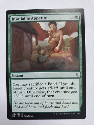 MTG Magic The Gathering Card Insatiable Appetite Instant Green Throne Of Eldrain