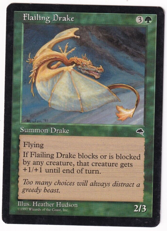 Flailing Drake Tempest #227 Magic The Gathering 1997 MTG Single