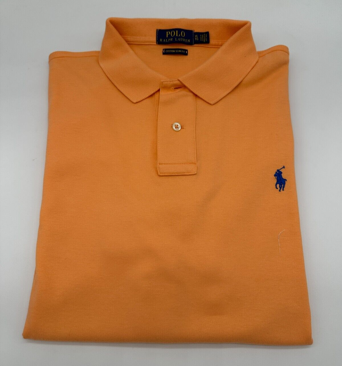 Polo Ralph Lauren Taglia XL Extra Large Camicia Uomo Arancione Jockey Golf Pony Logo