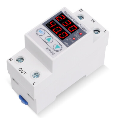 Adjustable Over Under Voltage Surge Protector Over Current Limit 220V 40A 63A
