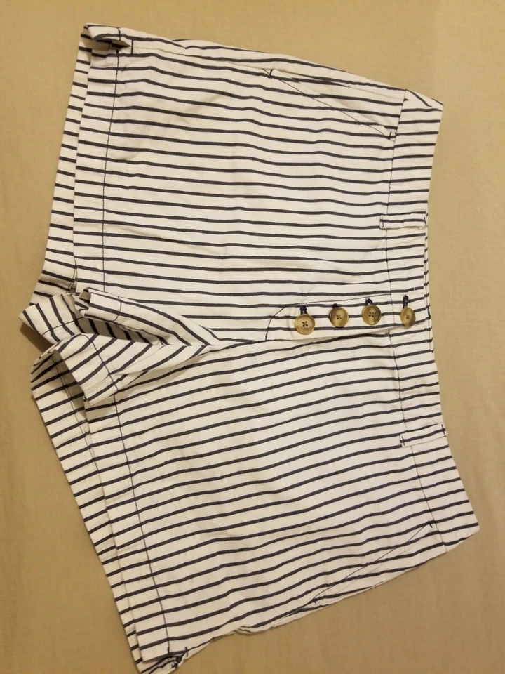 Pantalones Cortos Mujer Ann Taylor Caqui 12 Blanco Gris Gris Algodón Chino Foto 2 de 4