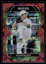 2022 Panini Prizm Draft Picks Prizms Burgundy Cracked Ice #215 Adam Maier